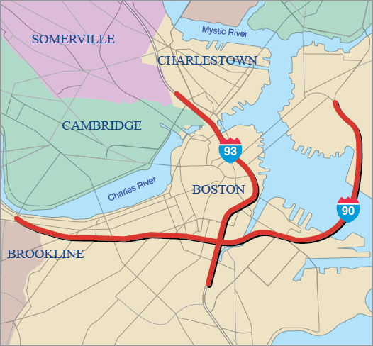 BOSTON: GUIDE AND TRAFFIC SIGN REPLACEMENT ON I-90/I-93 WITHIN CENTRAL ARTERY/TUNNEL SYSTEM 